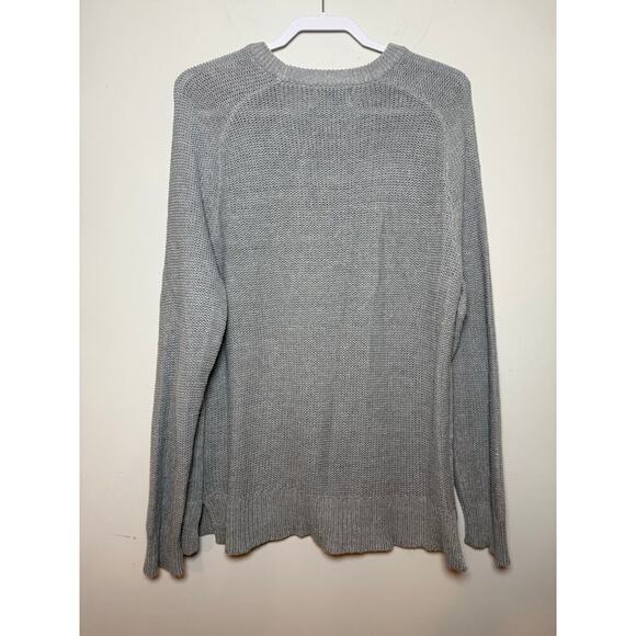 Old Navy Ladies Gray Sweater Raised Knit Accent Long Sleeves Size L - Picture 2 of 7